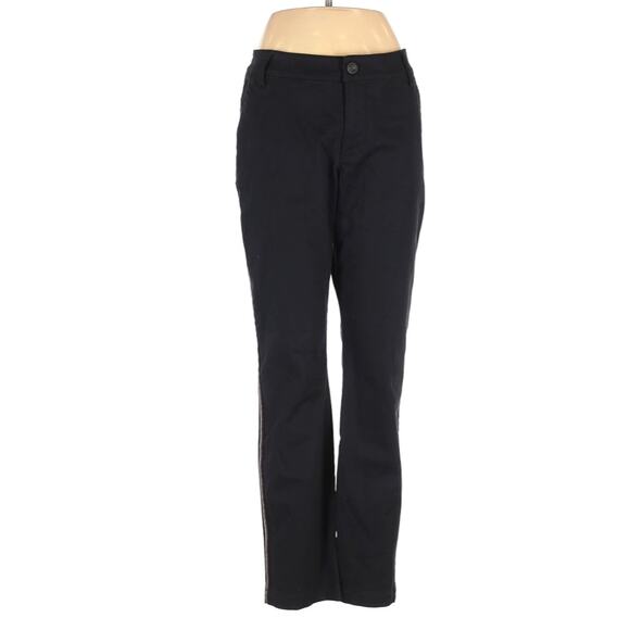 CABI The Peyton Black Rainbow Stripe Casual Pants Womens Size 8 Ankle Length - Picture 1 of 7